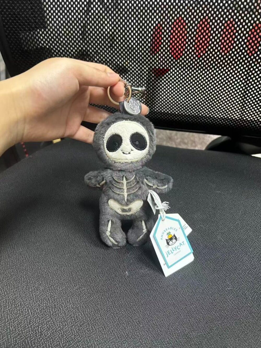 Jellycat Skeleton Bob Halloween Bag Plush Charm Keychain